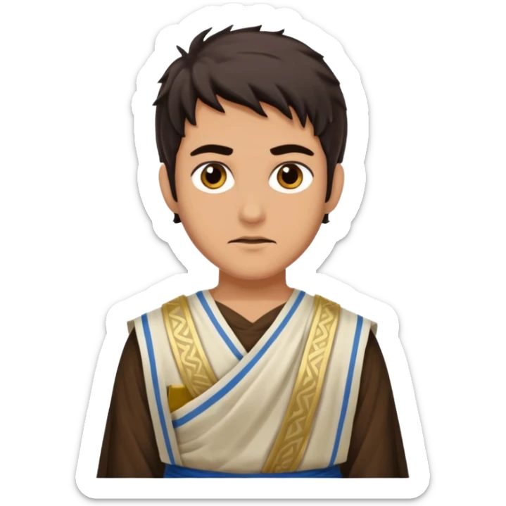 young evil jewish man with greek dress toga sticker