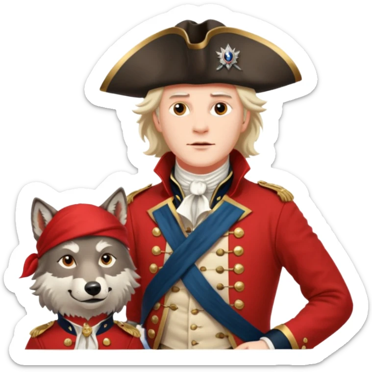 Loyalist Patrick Ferguson at the Revolutionary war Battle of Kings Mountain, with Wolves around him. sticker