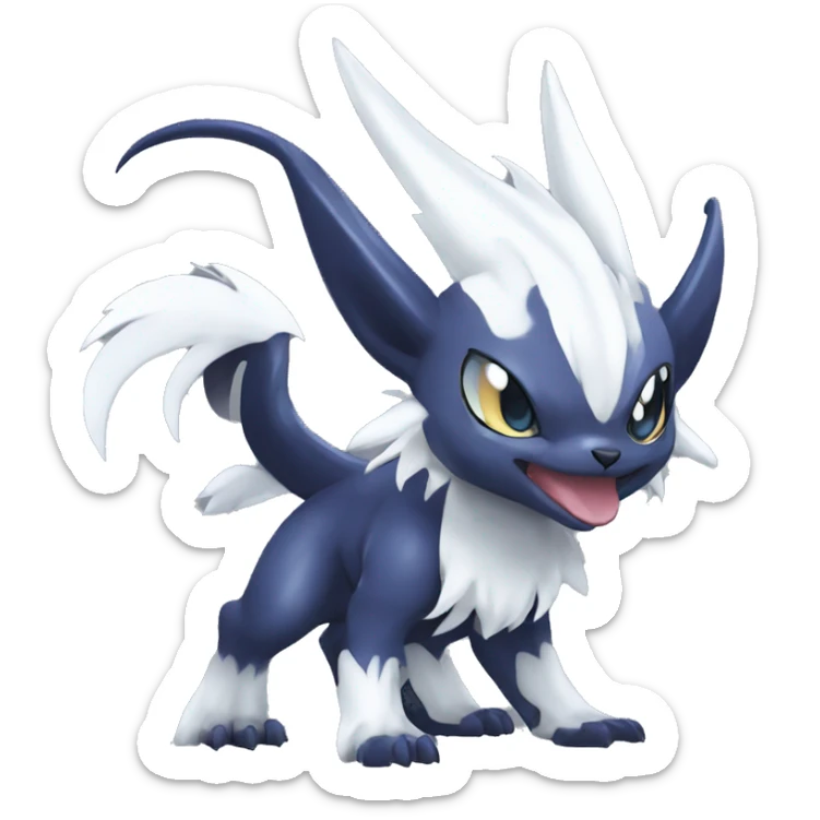 Edgy Cool Kawaii Baby Nargacuga-Absol-Pokémon Full Body Detailed High Quality sticker
