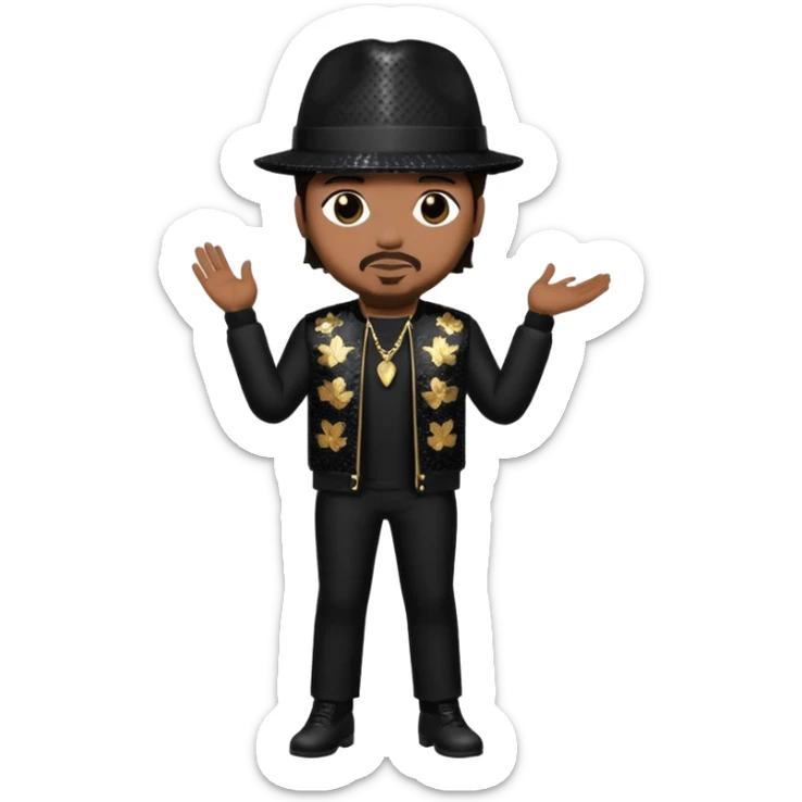 The-Dream, R&B Singer (b.1977) with dark brown hair, black sequin tour outfit  sticker