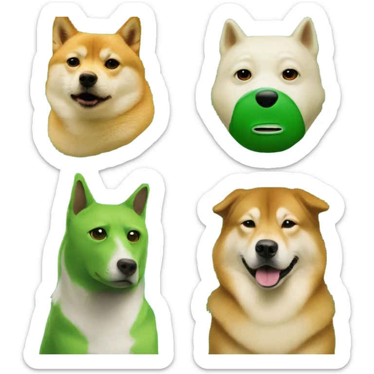 green elon mask looks like a doge and trump looks like a pepe  sticker
