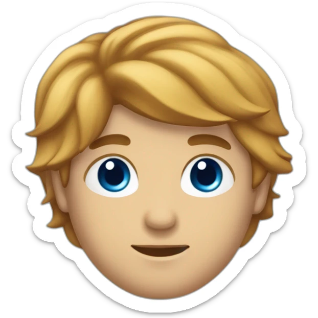 Un jeune homme avec les cheveux couper dégradé bas et teinture bleu étoile. sticker