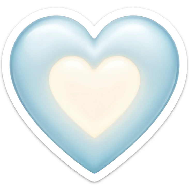glowing white heart sticker