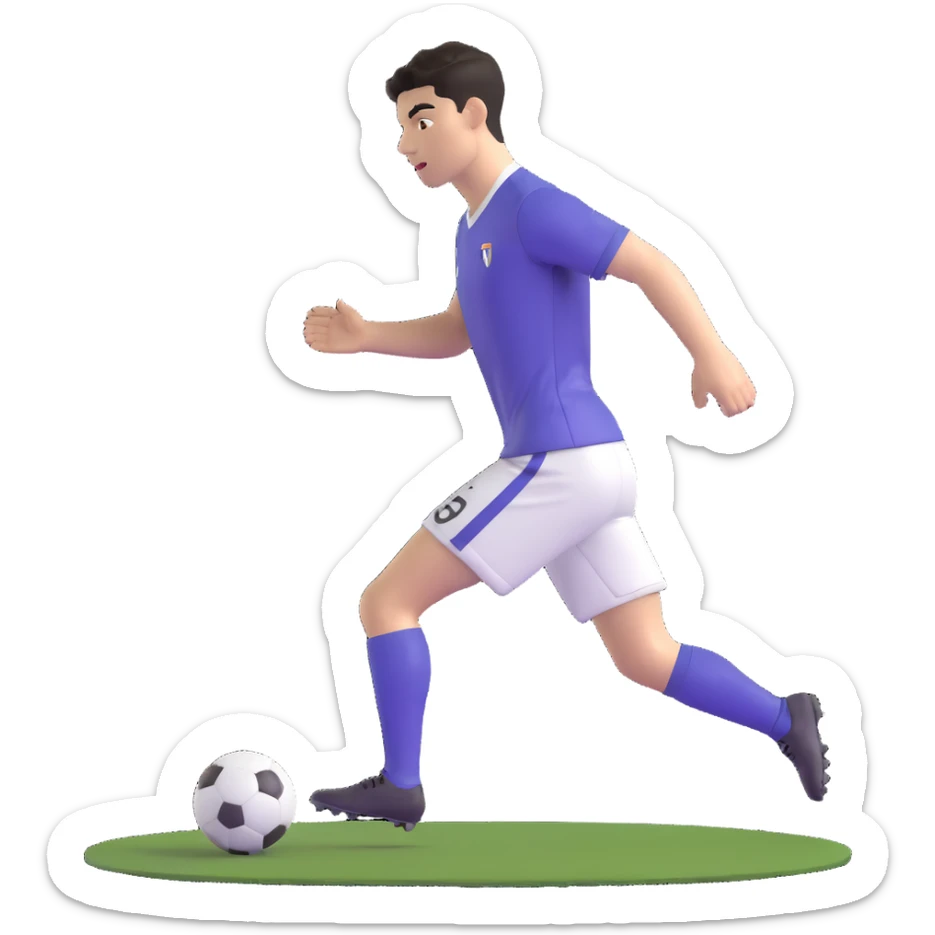 portrait of a soccer player resembling Cristiano Ronaldo, short dark hair, athletic build, goal celebration sticker