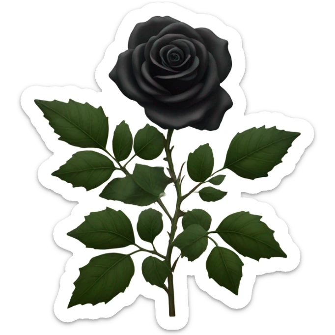 Black rose sticker