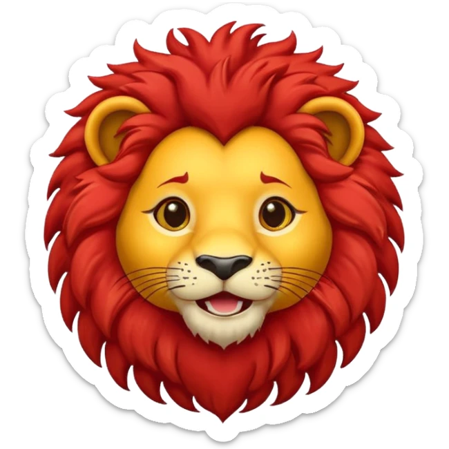 cute Galatasaray lion mascot emoji with red and yellow details sticker