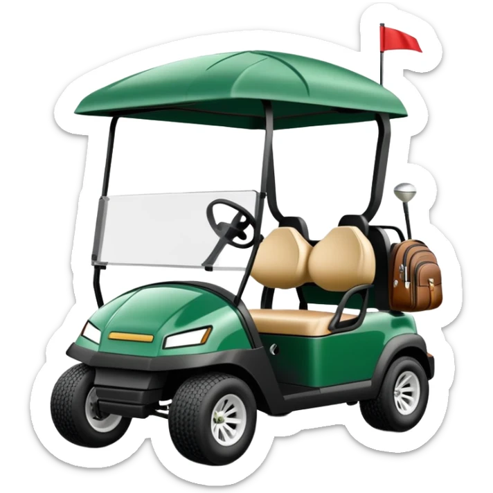 Club car golf cart with golf club bags sticker