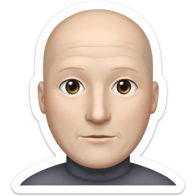 noface no gender yüzü tamamen açık gerçekçi ve gri kel ve başı açık az daha orta yaşlı sticker