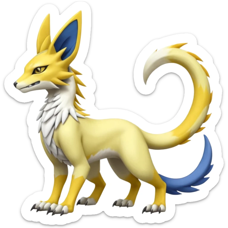 Latias-Vernid-Sergal-Lombax-Koraidon-Renamon-Zeraora-Bastet-Fakémon-Digimon-hybrid-fusion-creature, full body sticker