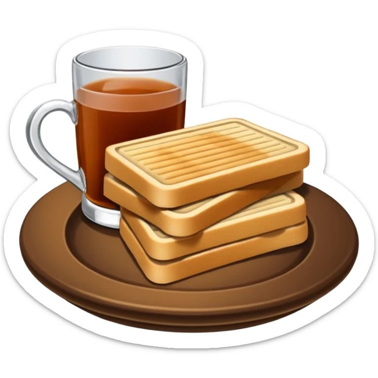 Tost ile çay emojisi çayı bir çay kesesi gibi hazırla hiç benzememiş burada bir de ben senden tost istedim kaşarlı sucuklu bir tost sticker