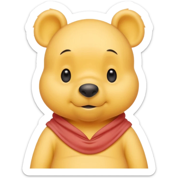 winee the pooh with yellow pastel skin cute and with no body sticker