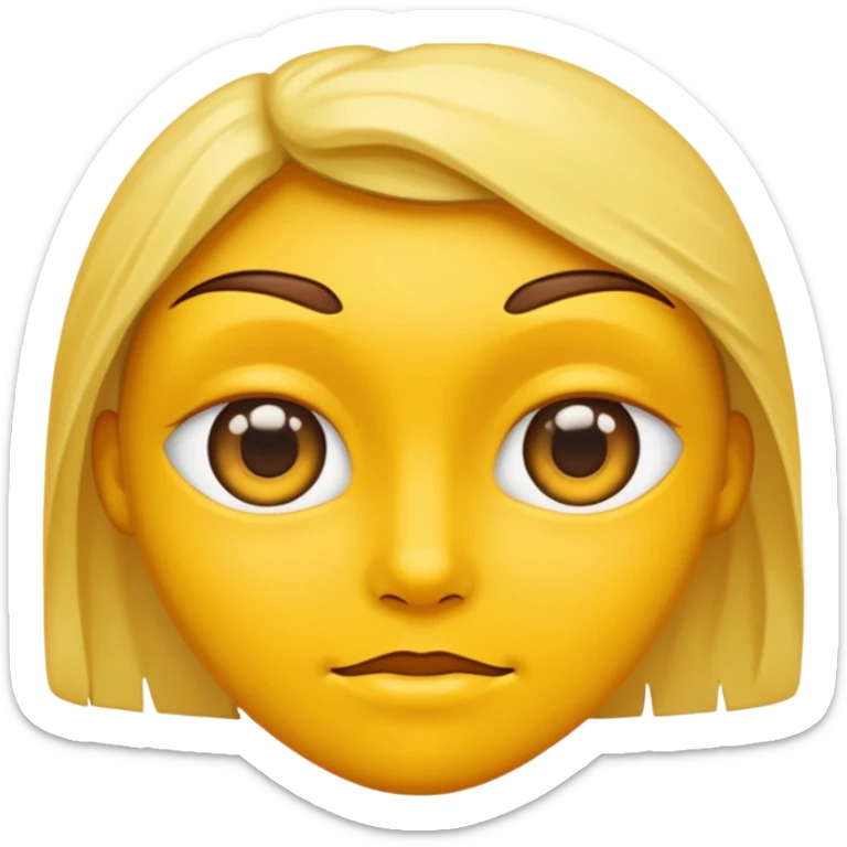 From the previous emoji I want the center above section of the head be yellow sticker