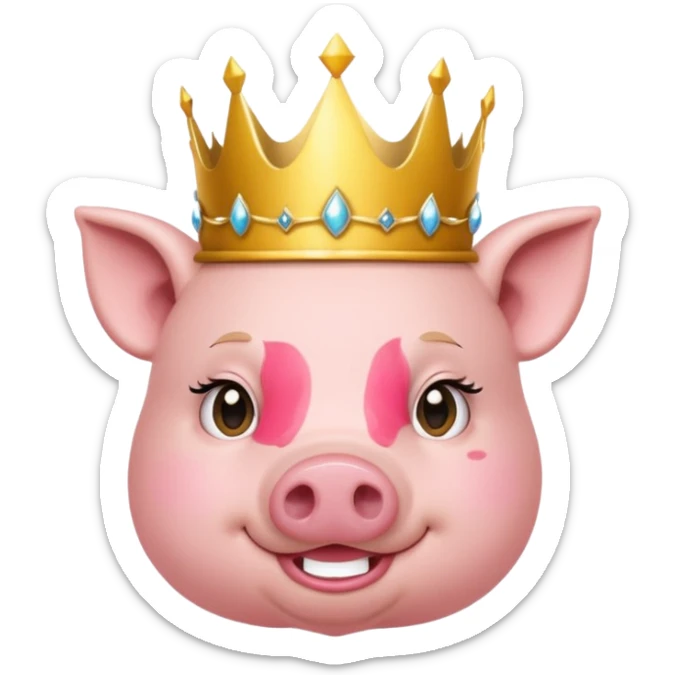 pig princess sticker