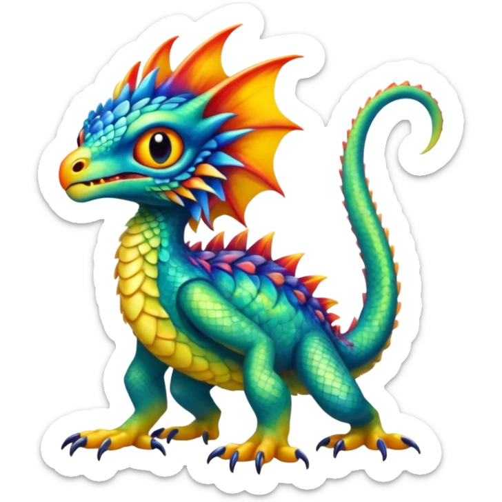 Colorful Exotic Pokémon-Digimon-Monster-Beast-Fakémon-hybrid-creature (full body) sticker