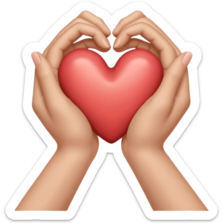 subtle and respectful representation of sex with hands holding forming a heart sticker