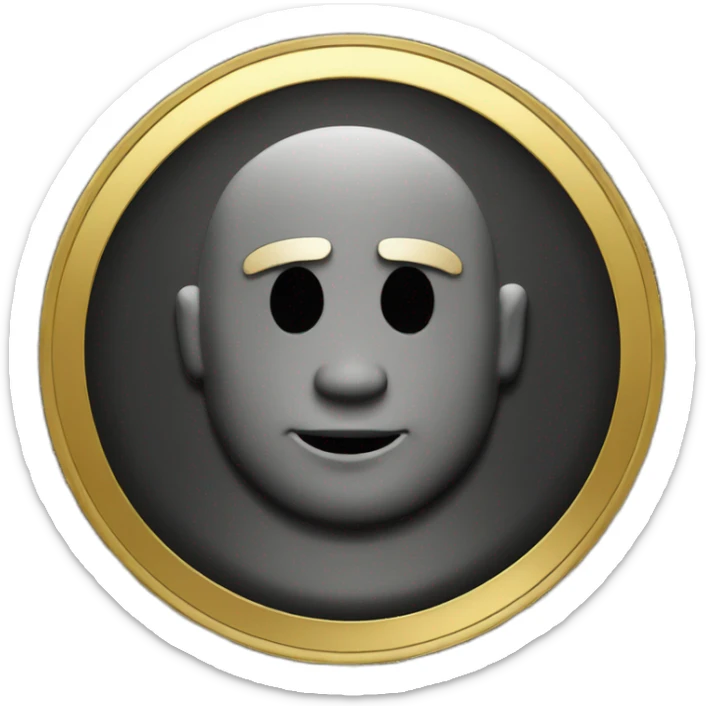 I want you to draw me a black coin with the letter (F) inside it in gold sticker