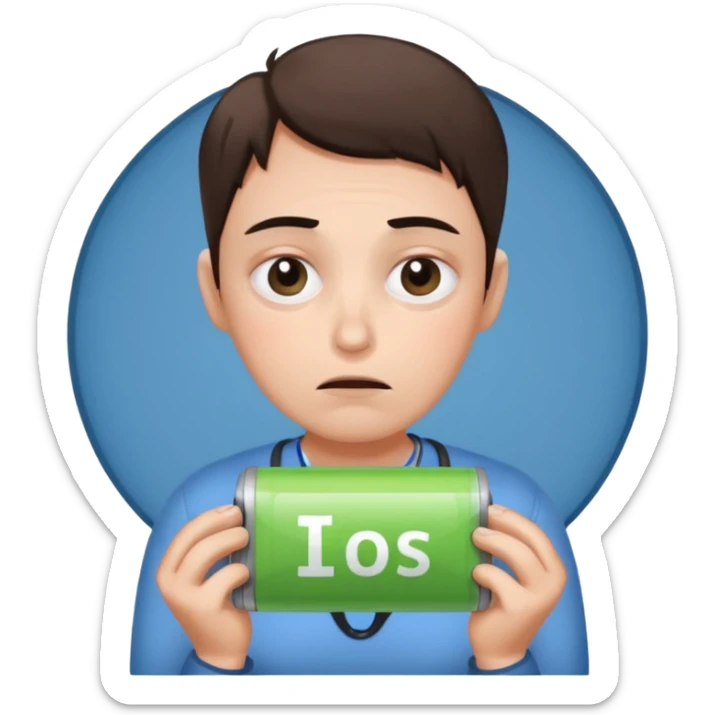 tired and exhausted with undereye bags add low power sign sticker