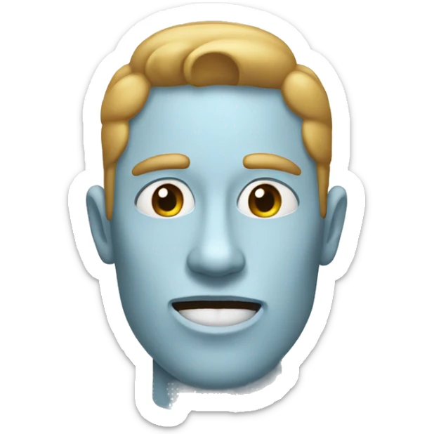 a person with a very defined jaw and a closed mouth pointing to their jaw bone sticker