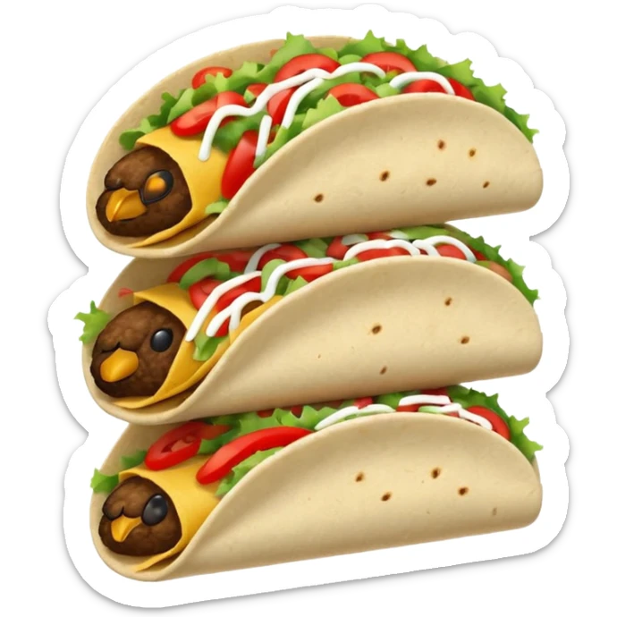 Emoji tacos bleu blanc rouge blue white red tacos emoji sticker