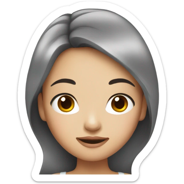 asian girl who's mbti is entp, red hair, makeup, dress sticker