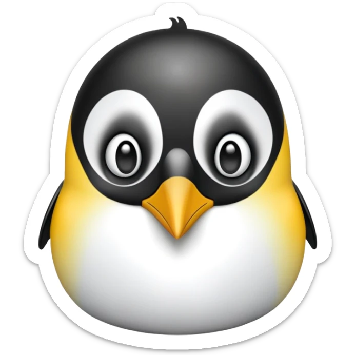 cinematic-adult-emperor-penguin-portrait-emoji,-head-tilted-playfully-and-inquisitively,-with-glossy,-pristine-plumage,-sparkling-eyes-filled-with-curiosity,-simplified-yet-irresistibly-adorable-features, black face sticker
