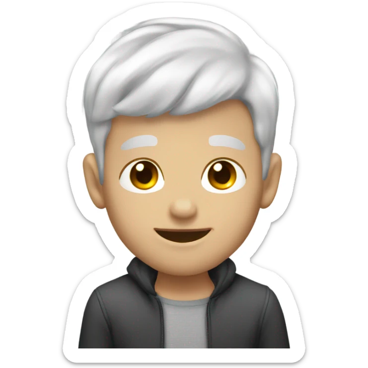 Gay kiss mature white with grey hair young white with black hair  sticker
