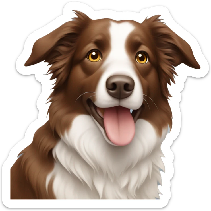 Brown Border collie sticker