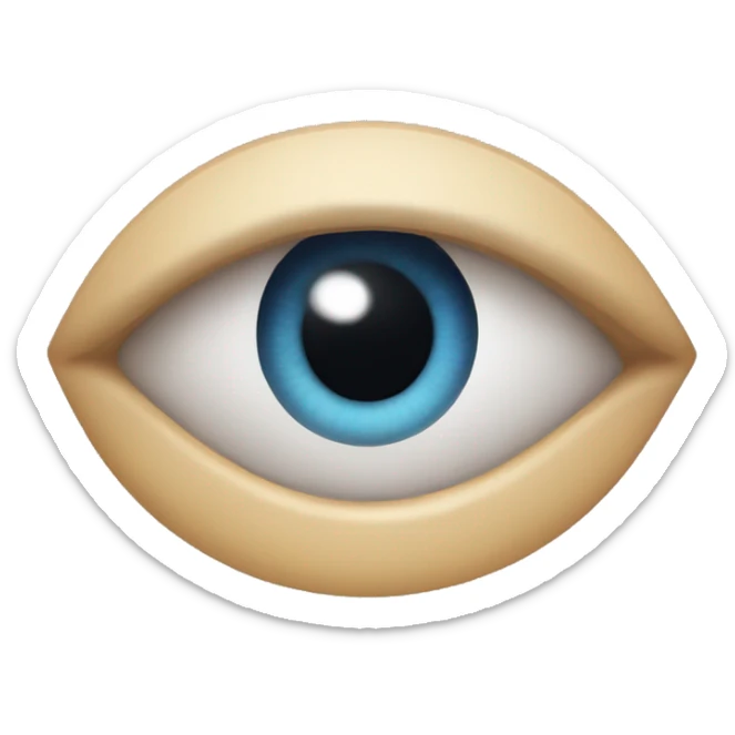Emoji of a small eye with its eyebrow close to it and a big eye with its eyebrow far from it and looking like there is something suspicious sticker