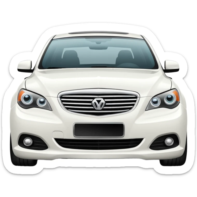 A cinematic, high-detail photograph of a glossy white Ravon Gentra 2013 sedan with tinted windows and custom alloy rims sticker