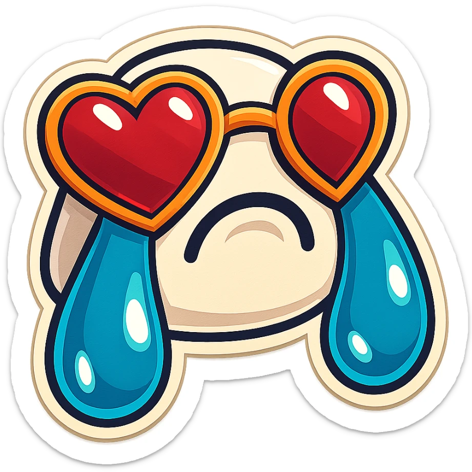 Crying with large tears sticker