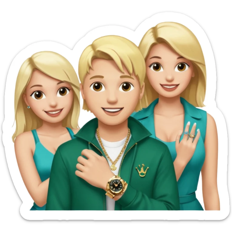 Rapper Blonde kid with so much beatiful girls and he have a rolex sticker