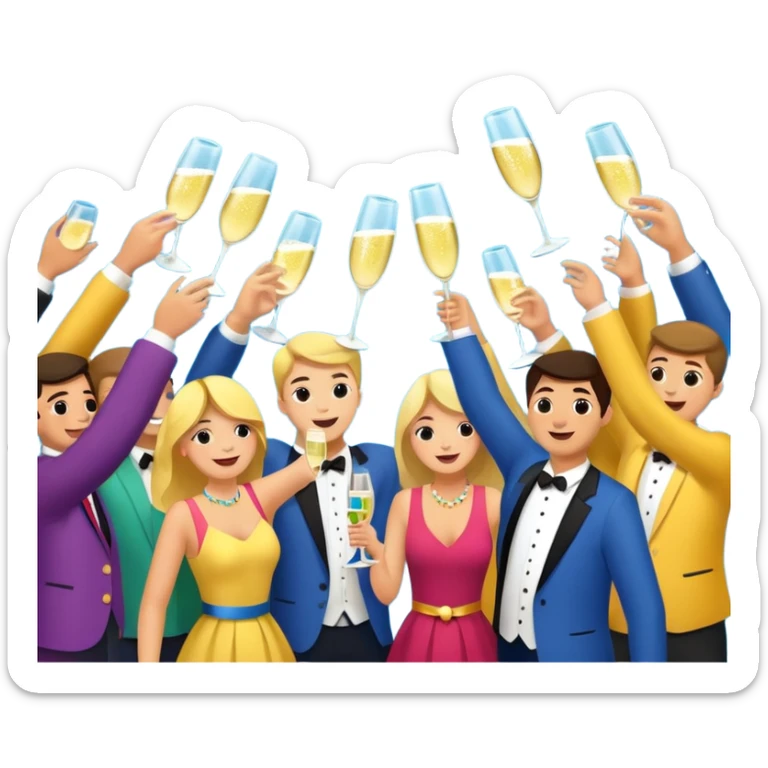 Maak een beeld voor een 50 jarig jubileum met veel kleur en confetti sticker