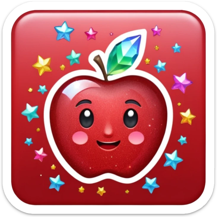 red glitter sky sticker