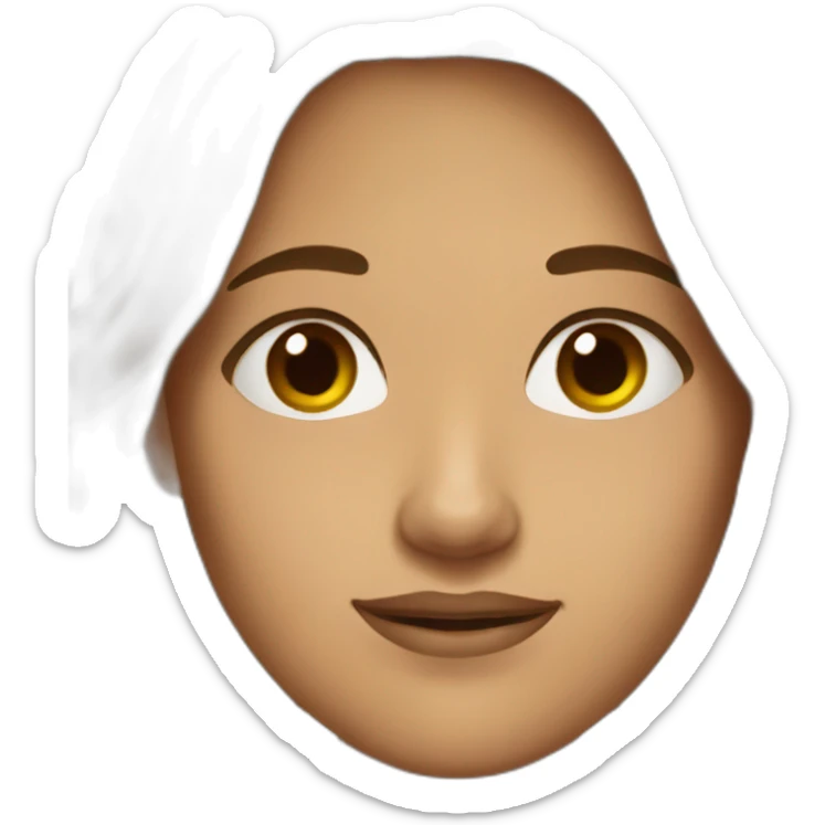 20 year old woman with long brown hair and long face with olive skin color  sticker