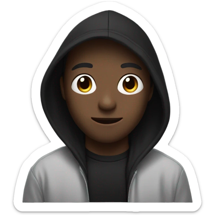 a tik emoji of a black hoodie wear sticker
