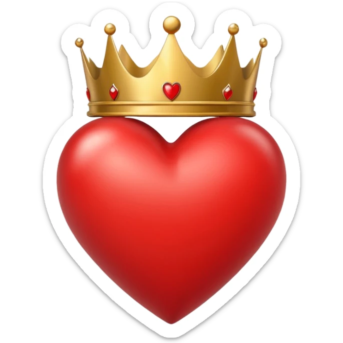 I want a red heart these emoji ❤️ and i also want a crown like this 👑 on it from front and it should be from a one side sticker