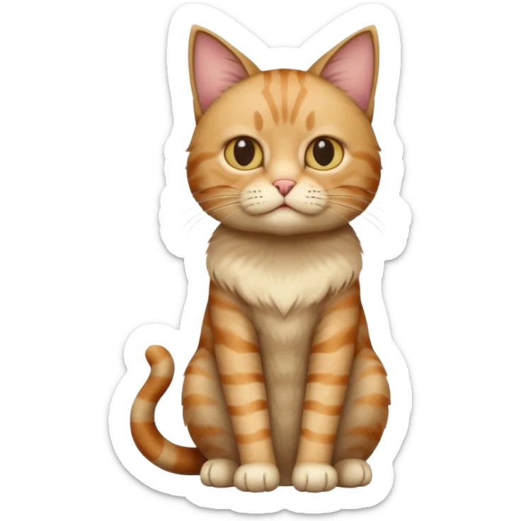 full body of a cat sitting, but the head and face is a human man sticker