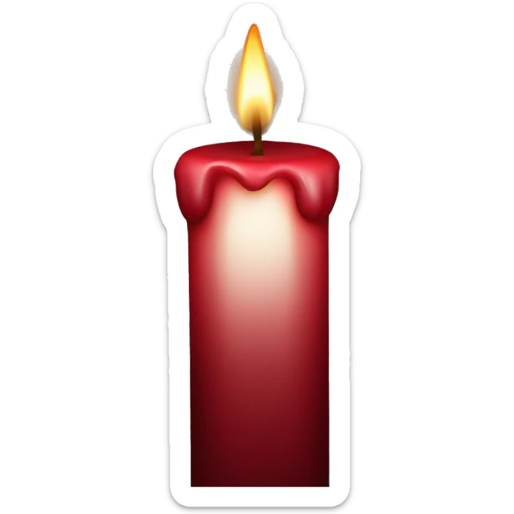 Dark red candle sticker