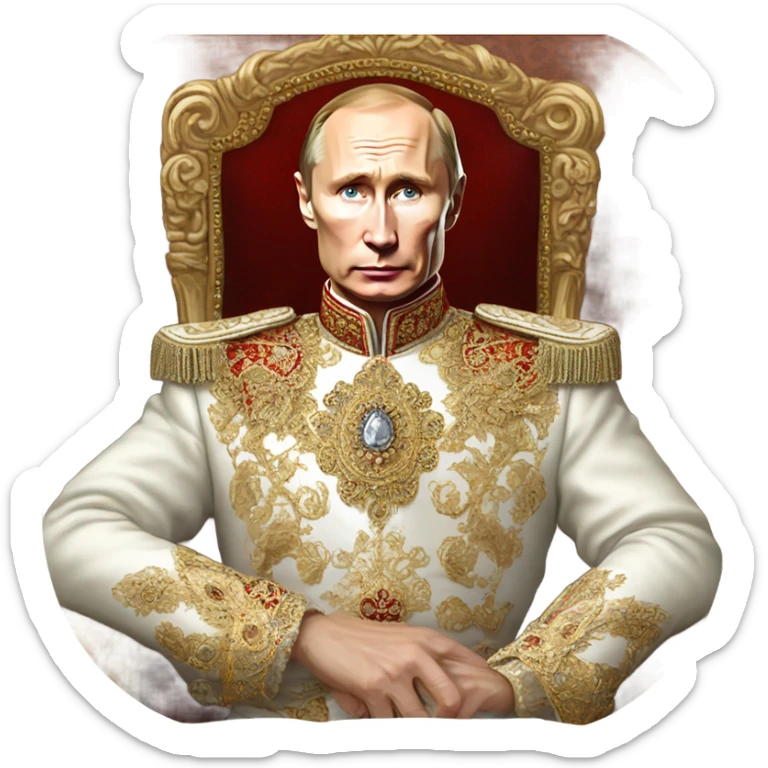 vladimir putin in Romanov dress, full total body sticker