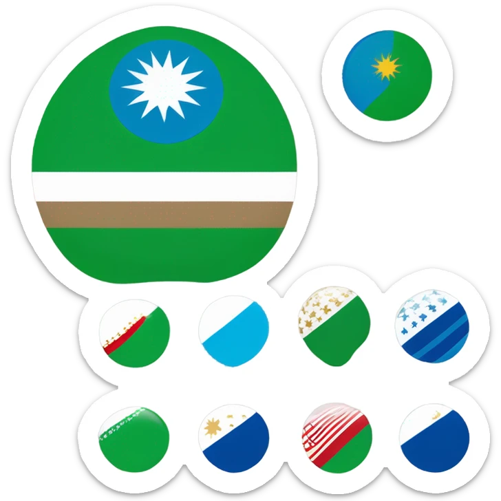 draw the flag of uzbekistan with the coat of arms sticker