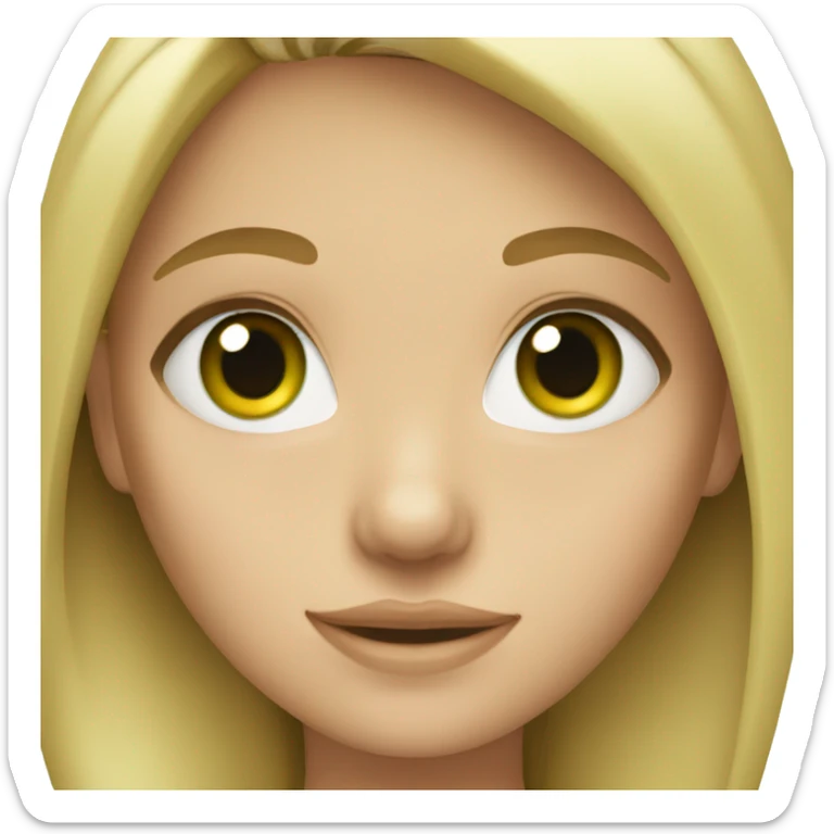 girl with blonde hair and green eyes sticker