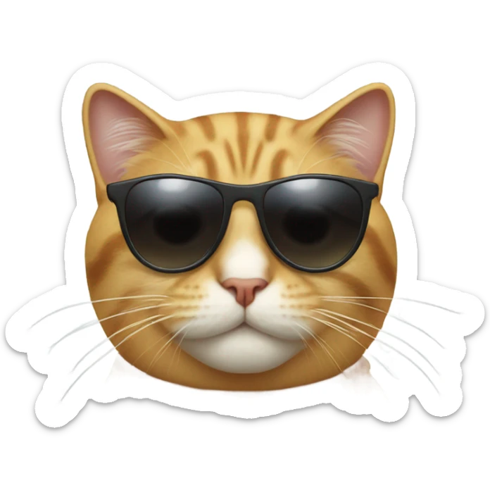 Cat with sunglasses sticker