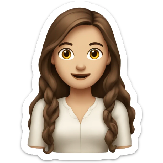 woman with long brown hair, from europe sticker