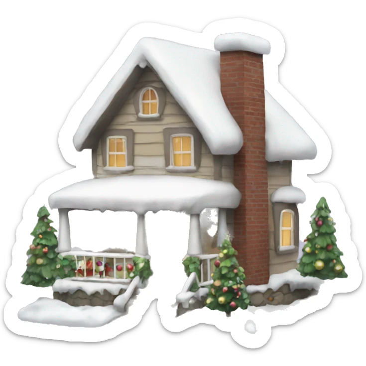 Christmas house sticker