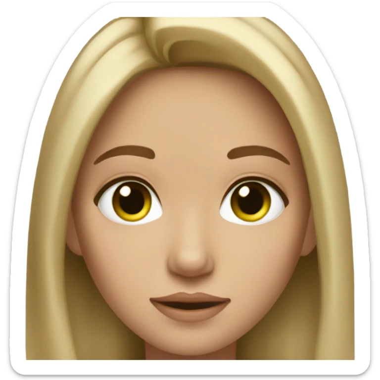 Girl brown hair blonde highlights and green eyes sticker