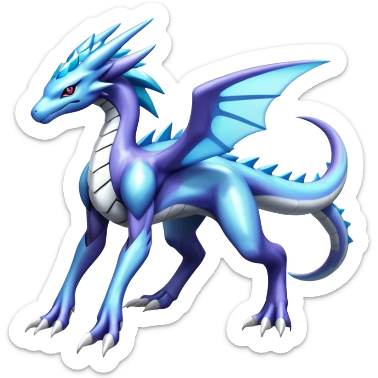  Cool Edgy Shiny Godly Ethereal Digimon-Suicune-Dialga-Kyurem-Latios-Reptile, full body, four legs sticker