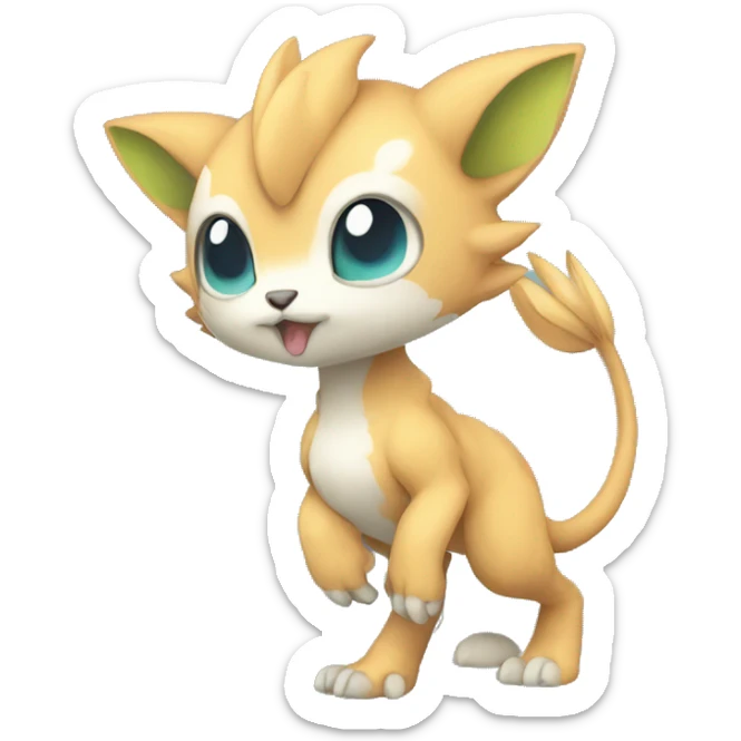 Cute cool fantasy animal hybrid Fakemon full body sticker