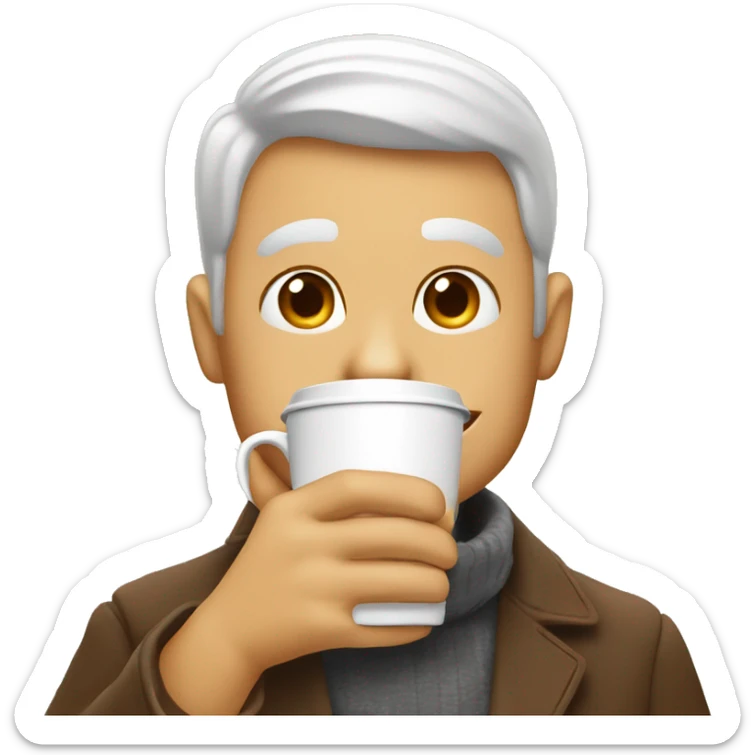 receiving a cup of coffee with a huge show of gratitude sticker