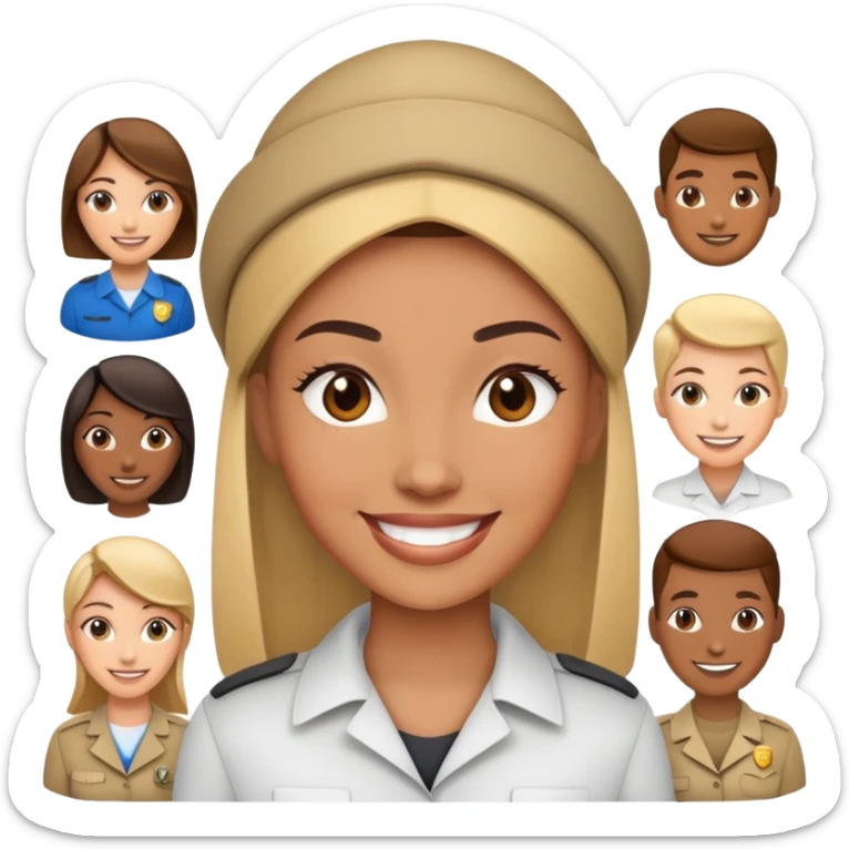 génère moi un emoji d'un personnage feminin, qui recrute des profils Tech & Cybersécurité sticker