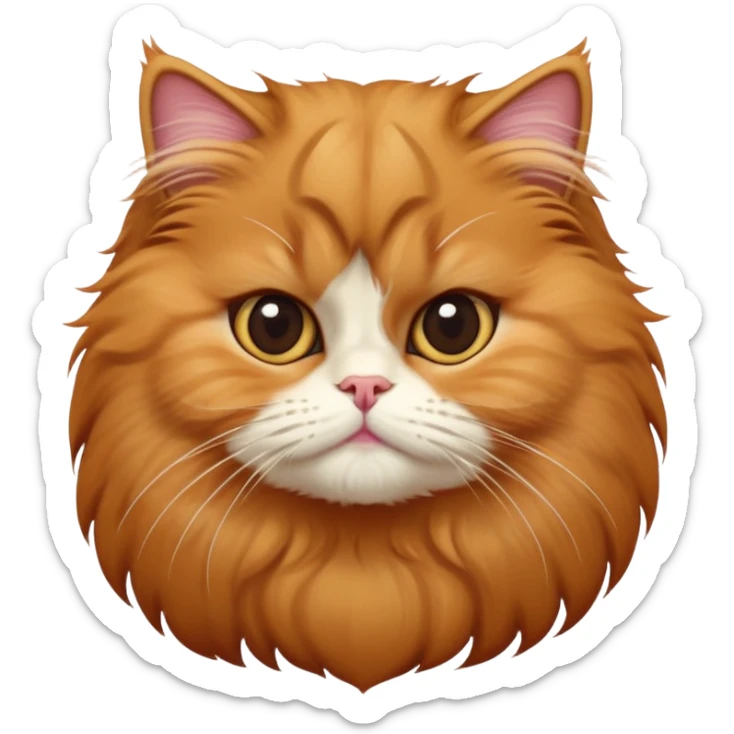 cinematic-adorable-big-eyed-fluffy-ginger-persian-cat-portrait-emoji,-head-tilted-playfully-with-a-sweet-expression,-fluffy-ginger-fur,-simplified-yet-irresistibly-cute-features-with-large,-expr sticker